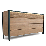 Комод 8 ящиков с подсветкой на рельефном фасаде Warm Industrial варинант исполнения - 5 | Loft Concept в Ижевске