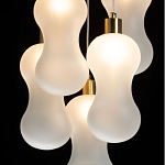 Люстра с 5-ю матовыми белыми стеклянными плафонами волнообразной формы Lucid Rain  варинант исполнения - 5 | Loft Concept в Ижевске