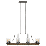 Люстра подвесная с восемью прозрачными стеклянными цилиндрическими плафонами в стиле лофт Feiss варинант исполнения - 5 | Loft Concept в Ижевске