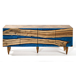 Стильный Буфет лофт 4 двери Cabinet Crimson River фасад эпоксидная смола  варинант исполнения - 1 | Loft Concept в Ижевске