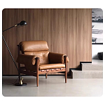 Кресло с деревянным каркасом и обивкой из натуральной кожи Medieval Furniture варинант исполнения - 3 | Loft Concept в Ижевске