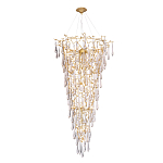 Люстра подвесная в форме перевернутой пирамиды с металлическими ветвями и прозрачными стеклянными подвесками Droplet Chandelier варинант исполнения - 2 | Loft Concept в Ижевске