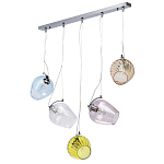 Люстра линейная с 5-ю разноцветными стеклянными плафонами Kaleido варинант исполнения - 2 | Loft Concept в Ижевске