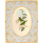 Декоративный постер с изображением птиц в раме с рельефным растительным узором Blooming Birds Poster варинант исполнения - 9 | Loft Concept в Ижевске