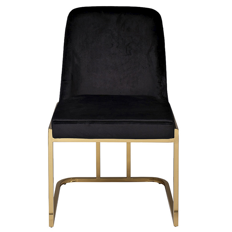 Стул обеденный велюровый черный с золотым каркасом Nobility Черный Золотой в Ижевске | Loft Concept 