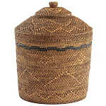 Корзина с крышкой из плетеного ротанга Jumaane Wicker Basket варинант исполнения - 1 | Loft Concept в Ижевске