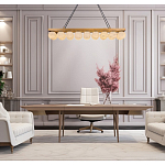 Люстра линейная прямоугольная с сферическими плафонами Phased Spheres варинант исполнения - 4 | Loft Concept в Ижевске