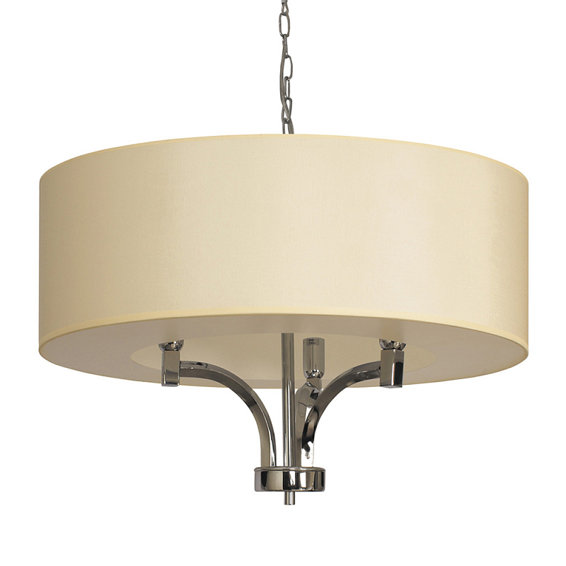 Люстра подвесная с цилиндрическим абажуром кремового цвета Natural Concepts Бежевый Хром в Ижевске | Loft Concept 