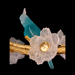 Люстра круглая на золотом каркасе с птичками и цветочным декором Miscellaneous herbs варинант исполнения - 7 | Loft Concept в Ижевске