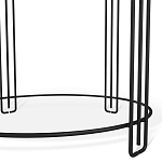 Стол журнальный круглый с серой столешницей из стекла на 4-х черных ножках Gray and Gold Marble варинант исполнения - 4 | Loft Concept в Ижевске