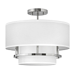 Потолочный светильник с двухслойным белым текстильным абажуром Hinkley варинант исполнения - 20 | Loft Concept в Ижевске