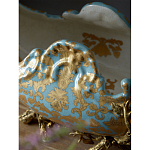 Чаша голубого цвета с оранментом и и бронзовыми фигурами леопардов Eden Garden варинант исполнения - 8 | Loft Concept в Ижевске