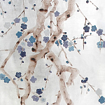 Обои ручная роспись Plum Blossom Hokusai on Tarnished Silver gilded paper варинант исполнения - 2 | Loft Concept в Ижевске