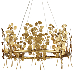 Люстра круглая золотая с декором в виде веток эвкалипта Eucalyptus Branches варинант исполнения - 1 | Loft Concept в Ижевске