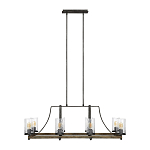 Люстра подвесная с восемью прозрачными стеклянными цилиндрическими плафонами в стиле лофт Feiss варинант исполнения - 2 | Loft Concept в Ижевске