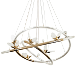 Кольцевая люстра с декором в виде бабочек Glass Butterflies Three Rings Chandelier варинант исполнения - 1 | Loft Concept в Ижевске
