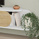 ТВ-тумба подвесная белая с полкой и откидной дверцей цвета древесины TONE TV STAND WHITE варинант исполнения - 4 | Loft Concept в Ижевске