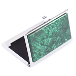 Визитница карманная металлическая с накладкой из натурального камня Малахит Stone Business Card Holders  варинант исполнения - 2 | Loft Concept в Ижевске