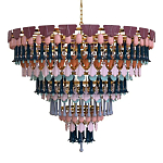 Люстра круглая с декором из разноцветных элементов в виде листьев Changing Seasons варинант исполнения - 4 | Loft Concept в Ижевске