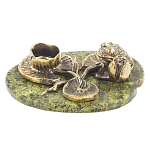 Подсвечник из бронзы и натурального камня змеевик Stone Candlestick варинант исполнения - 1 | Loft Concept в Ижевске