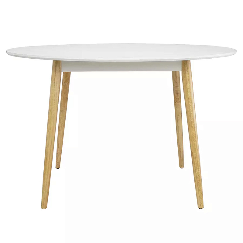 Круглый обеденный стол на 4-х ножках Round Dining Table Mateo Черный Белый в Ижевске | Loft Concept 