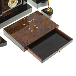 Настольный письменный набор с часами из природного камня обсидиана Royal Stone варинант исполнения - 4 | Loft Concept в Ижевске