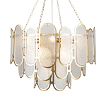 Люстра с многослойным эффектом из овальных элементов из непрозрачного стекла Conformation варинант исполнения - 1 | Loft Concept в Ижевске