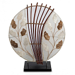 Настольная лампа из перламутра и дерева на подставке Indonesian Petal варинант исполнения - 1 | Loft Concept в Ижевске