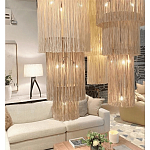 Люстра круглая трехъярусная из бахромы Milk Gradient Braided Fringe варинант исполнения - 4 | Loft Concept в Ижевске