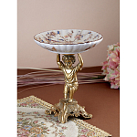 Чаша с цветочным орнаментом на ножке в виде бронзового ангела Eden Garden варинант исполнения - 5 | Loft Concept в Ижевске