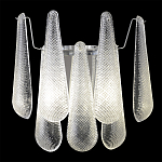 Бра с подвесками из рифленного стекла в форме капель на основании цвета хром Textured Glass варинант исполнения - 1 | Loft Concept в Ижевске