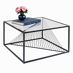 Журнальный стол черный с столешницей из прозрачного закаленного стекла Dynamics варинант исполнения - 2 | Loft Concept в Ижевске