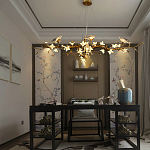 Люстра в виде золотой ветки с цветами и птичками Marvelous Garden варинант исполнения - 5 | Loft Concept в Ижевске