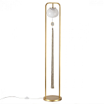 Торшер с шарообразным плафоном из белого стекла с подвеской из камня и длинной кисточкой Agatelle варинант исполнения - 1 | Loft Concept в Ижевске