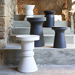 Приставной стол из искусственного камня Chess White варинант исполнения - 3 | Loft Concept в Ижевске