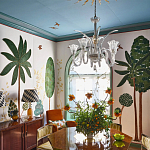 Обои с вышивкой ручной работы Mughal Trees Original colourway on linen варинант исполнения - 6 | Loft Concept в Ижевске