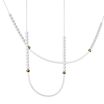 Подвесной светильник с 3-мя изогнутыми плафонами и белыми декоративными шариками PEARLS Suspension варинант исполнения - 1 | Loft Concept в Ижевске