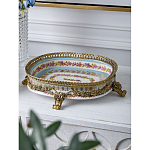 Чаша с цветочным орнаментом на бронзовых ножках Eden Garden варинант исполнения - 3 | Loft Concept в Ижевске