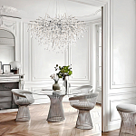 Люстра подвесная с прозрачными стеклянными подвесками в форме капель Диаметр 80 см Droplet Chandelier варинант исполнения - 11 | Loft Concept в Ижевске