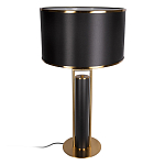 Настольная лампа с чёрным тканевым абажуром и металлическим корпусом золотого цвета Golden Arc варинант исполнения - 2 | Loft Concept в Ижевске