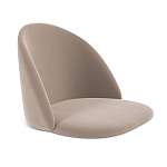 Барный стул со спинкой и металлической подставкой на 4-х деревянных ножках Бежевый Велюр Vendramin Chair варинант исполнения - 2 | Loft Concept в Ижевске