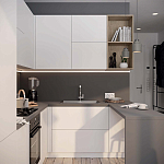 Кухонный гарнитур белый акриловый фасад Eveline White Kitchen Set варинант исполнения - 2 | Loft Concept в Ижевске