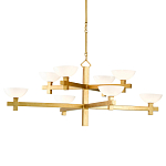 Люстра золотая с 8-ю молочными плафонами в виде чаши Tiers of Clear Lines варинант исполнения - 1 | Loft Concept в Ижевске