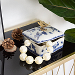 Фарфоровая шкатулка с бронзовой стрекозой Blue and White варинант исполнения - 7 | Loft Concept в Ижевске