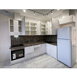 Угловой кухонный гарнитур белый и столешница под мрамор Gene Kitchen Set варинант исполнения - 6 | Loft Concept в Ижевске