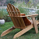 Уличное кресло из массива акации Adirondack Wooden Chair Natural варинант исполнения - 7 | Loft Concept в Ижевске