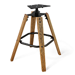 Барный стул со спинкой и мягкой обивкой с ромбами на 4-х деревянных ножках Бежевый Велюр Ava Charm варинант исполнения - 5 | Loft Concept в Ижевске