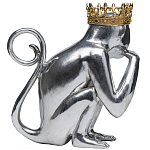 Статуэтка обезьяна в короне серебряная Golden Monkey варинант исполнения - 2 | Loft Concept в Ижевске