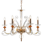 Люстра с 6-ю лампочками и изогнутыми прозрачными элементами из стекла Twisted Glass Candles Chandelier варинант исполнения - 1 | Loft Concept в Ижевске