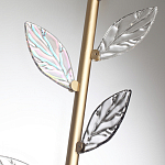 Бра с золотистой вертикальной трубкой и декоративными прозрачными листьями из стекла Sylva  варинант исполнения - 6 | Loft Concept в Ижевске